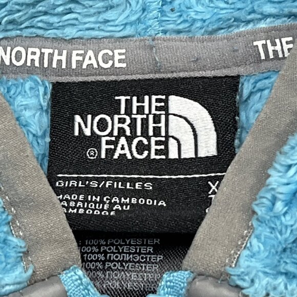 The North Face Oso Jacket Girls XL Blue Fuzzy Fleece Full Zip Hoodie Outdoor - Picture 4 of 8